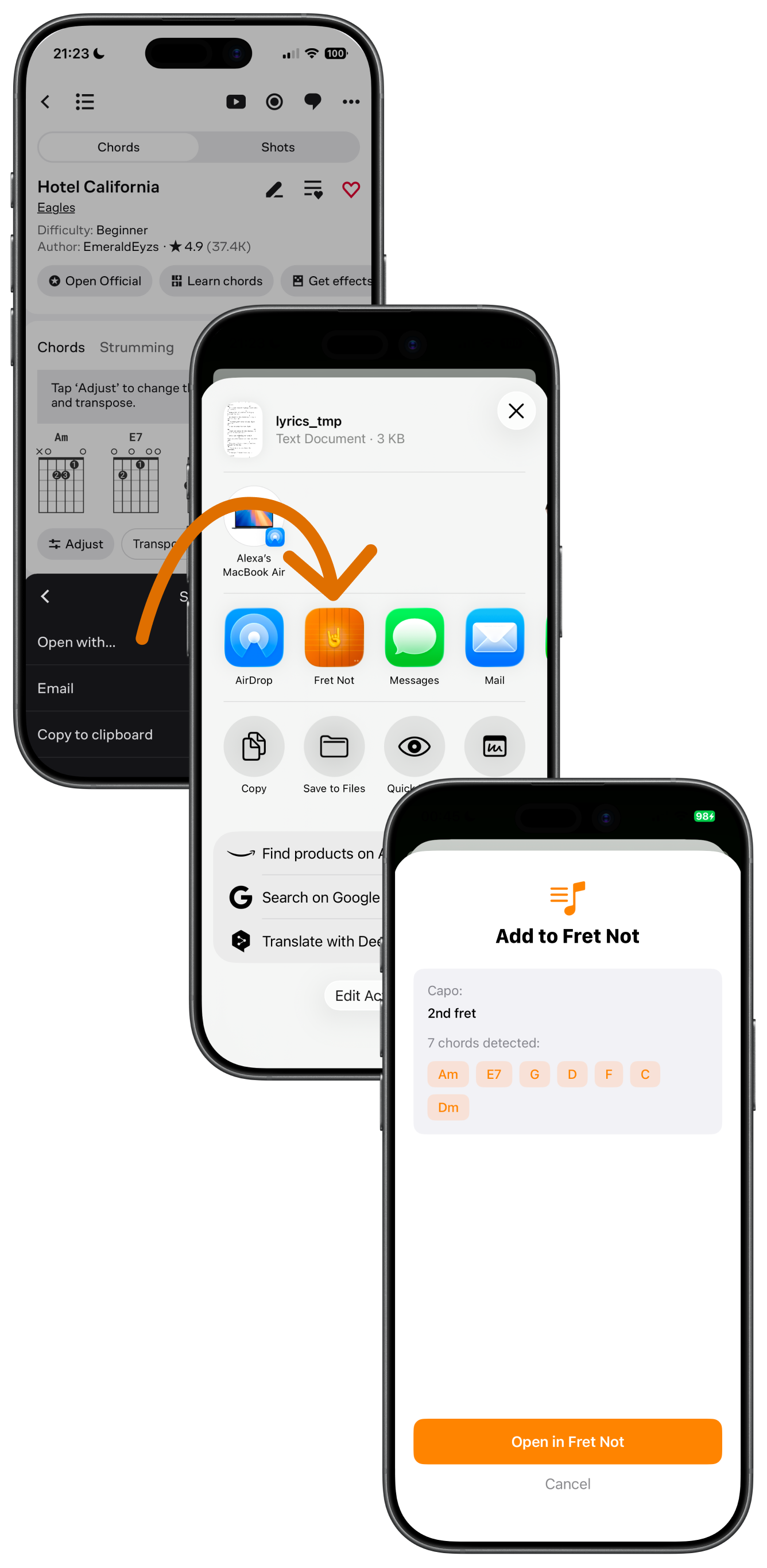 Fret Not - Import tabs from Ultimate Guitar with chords, capo, and lyrics