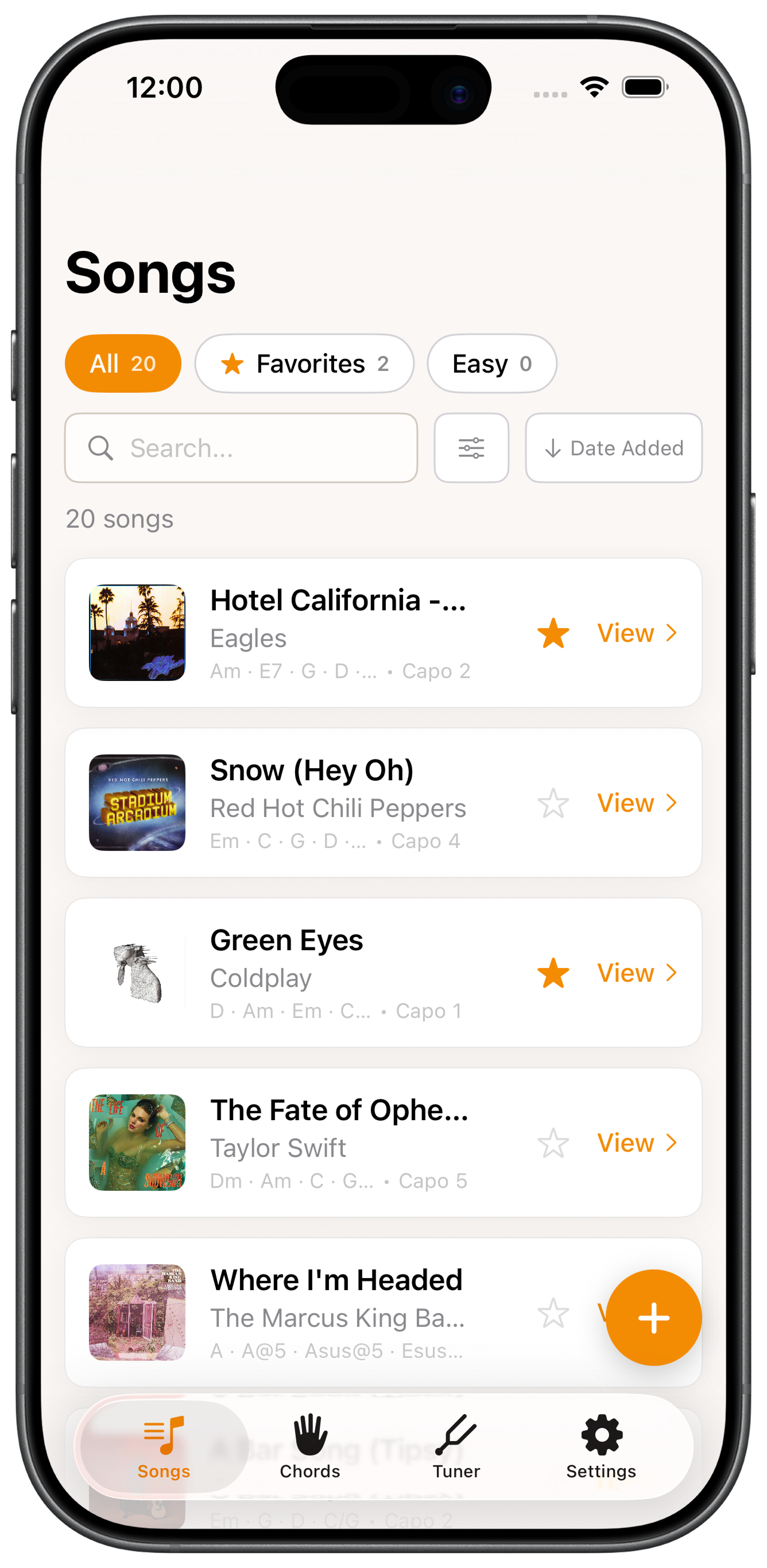 Fret Not - Build your guitar songbook, import from Spotify, organize songs